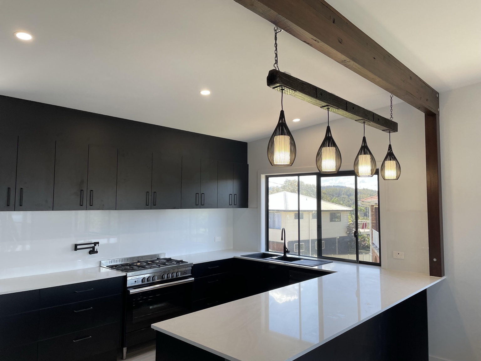 Kitchen pendant lighting fit-off